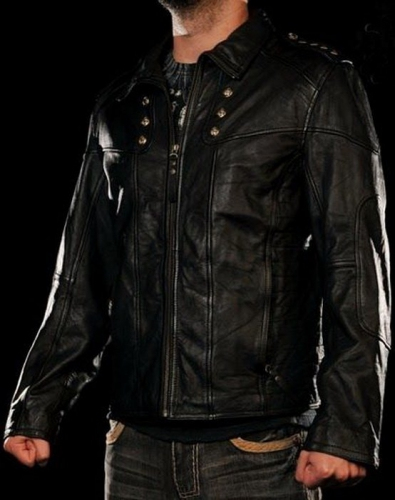 Affliction Keeper Leather Jacket Black photo